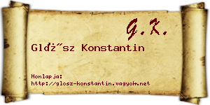 Glósz Konstantin névjegykártya